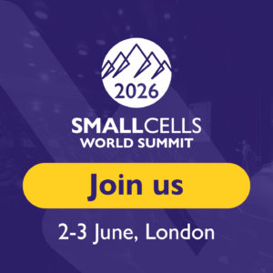 Small Cells World Summit 2026 event graphic promoting SCWS 2026 in London