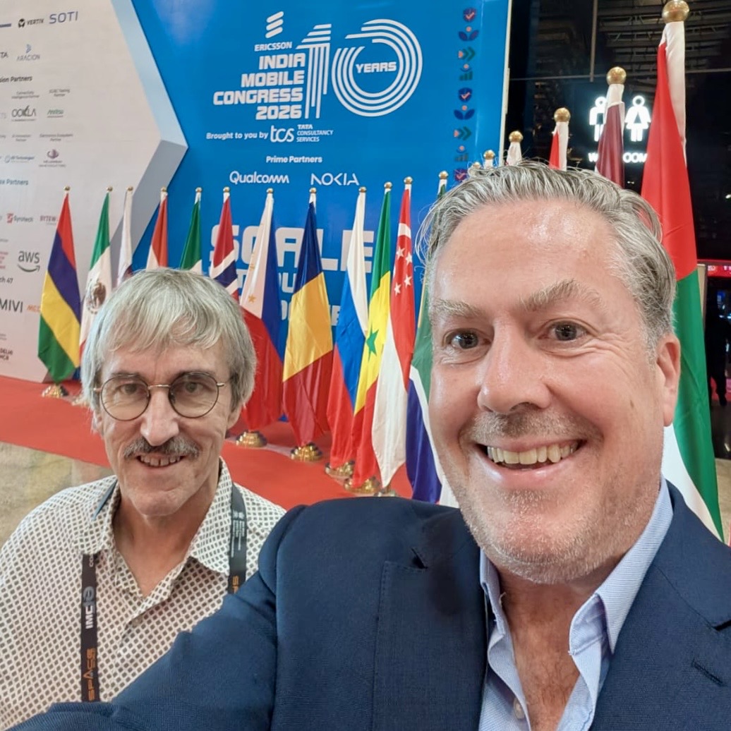 RANsemi’s Peter Claydon and Neill Young at India Mobile Congress 2026